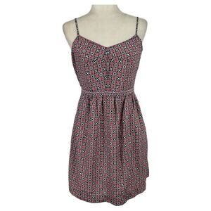 J Crew Seaside Cami Mini Fit and Flare Geometric Print Dress Size 6